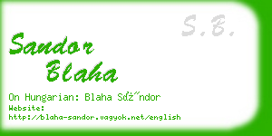 sandor blaha business card